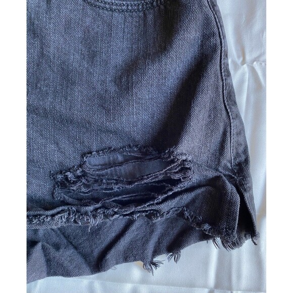 Hollister Shorts Women's 5 27w Black Stretch Distress Cutoff Denim‎ High Rise - Picture 2 of 11